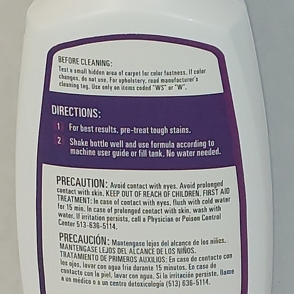 Hoover Paws & Claws Spot Clean Carpet Cleaning Formula Premix 6oz Cotton Breeze - Picture 7 of 7